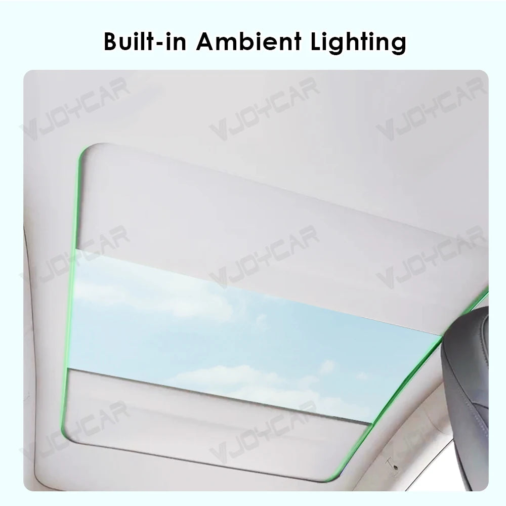 New Electric Sunshade For Tesla Model Y New Y Juniper Model Y L Ambient Light Roof Shade EN KR Voice Control Button Control