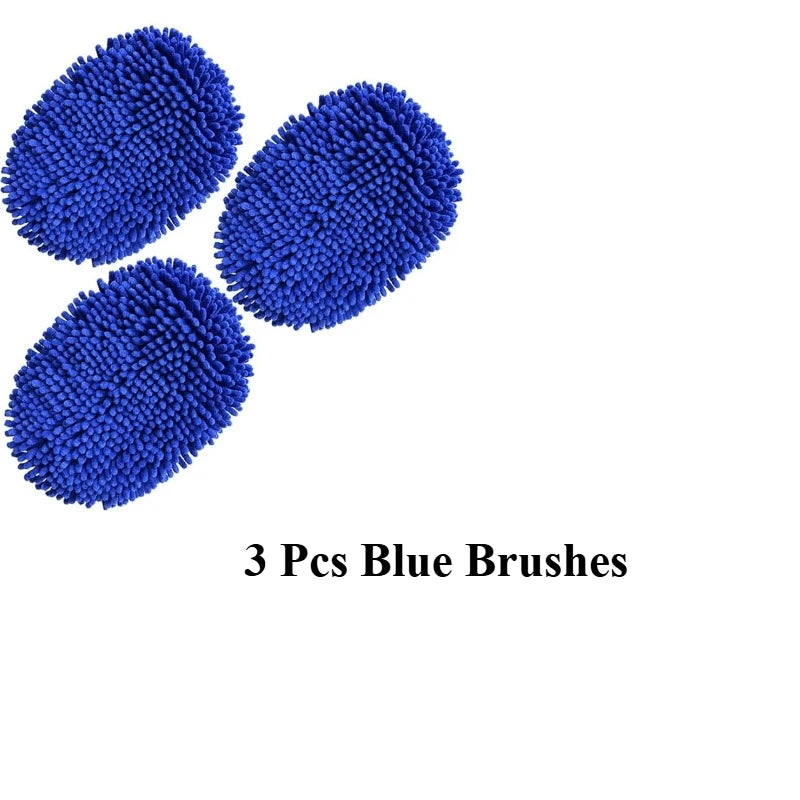 Car Wash Brush Kit, 67'' Long Handle Chenille Microfiber Mop Mitt Scratch-Free Detailing Cleaning Tool for Car RV Truck Boat