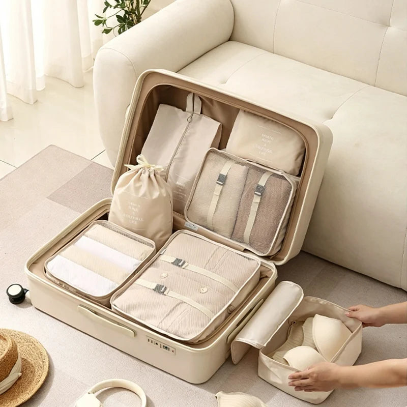 7-Piece Packing Cubes Set - Travel Luggage Organizer Bags for Clothes, Shoes & Blankets, Suitcase Storage Pouches