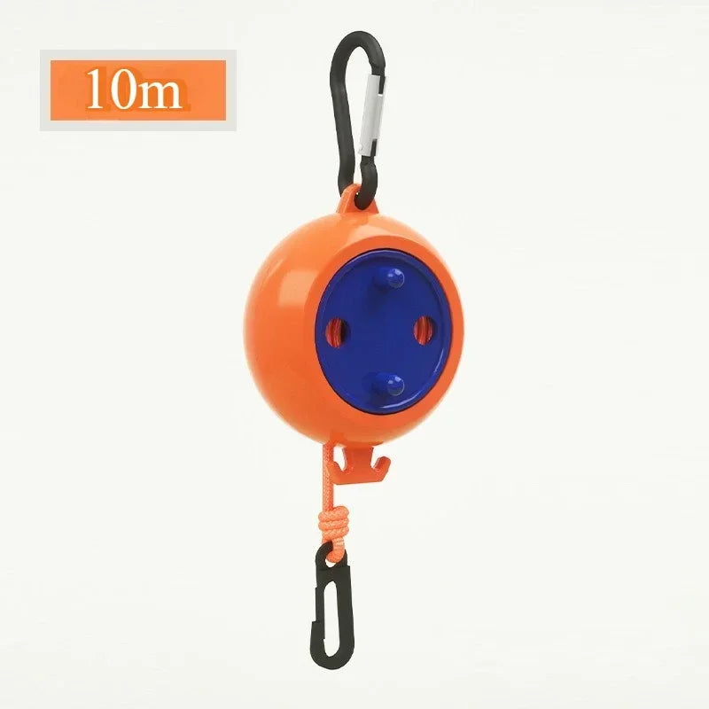 Household Retractable Clothesline Portable 10m Outdoor Camping Clothesline Adjustable Laundry Drying Rope For Travel Hotel