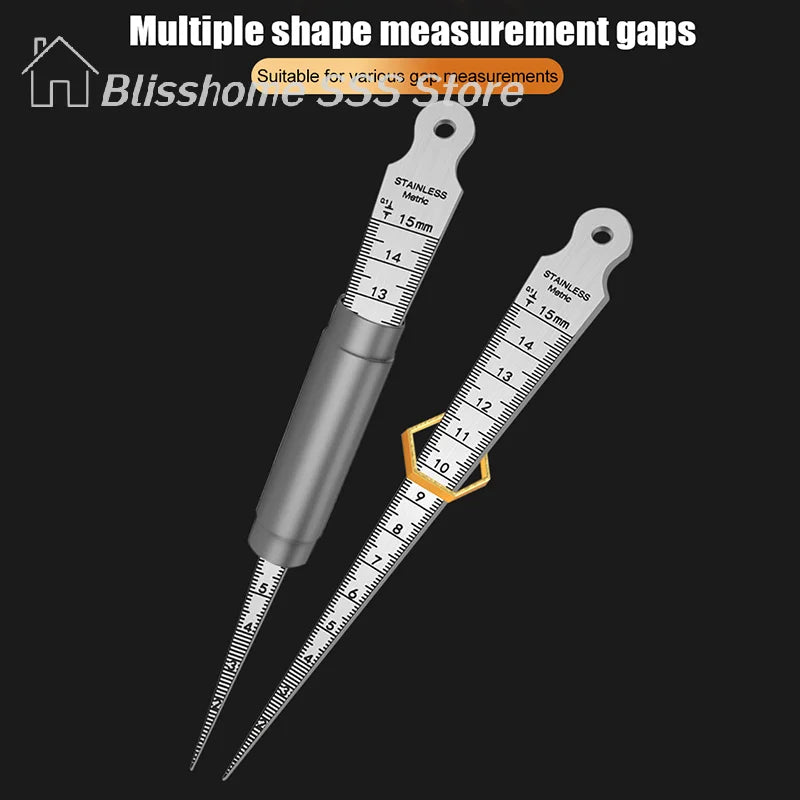 【S】High 1/2mm Stainless Steel Taper Gauge Feeler Inner Diameter Ruler Hole Measuring Tool For Taper Aperture Scale