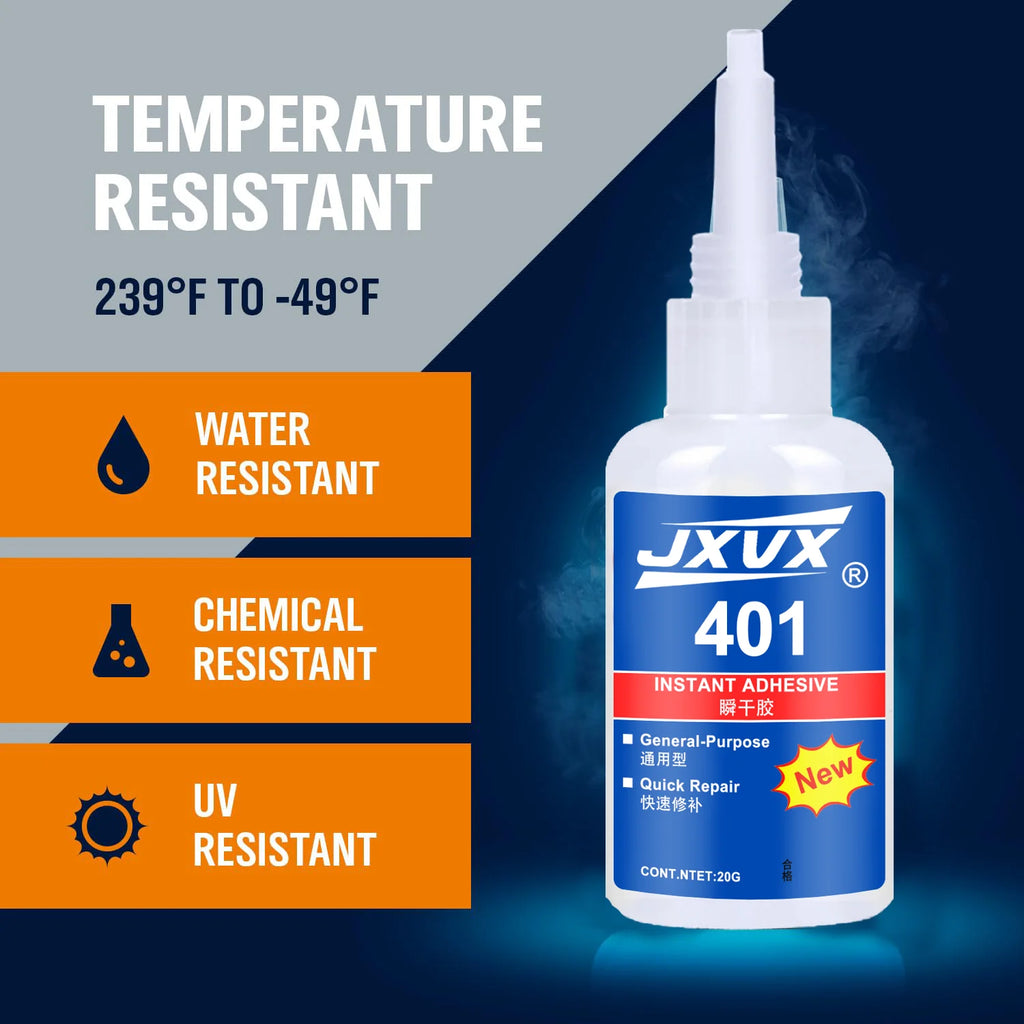 JXVX Super Glue for Cars and Trucks 20g - Heavy Duty Automotive Adhesive for Interior Exterior Trim, Badges, Bumpers, Decals.