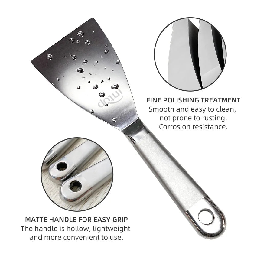 Dough Scraper Pizza Shovel Stainless Steel Cooking Spatula Dough Cutter Pancake Steak Bbq Baking