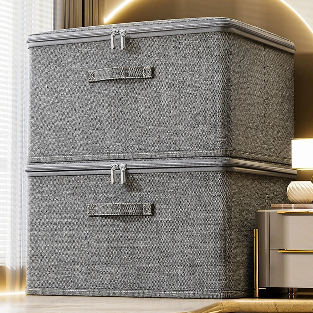 Foldable Storage Box with Lid & Zipper,Pants Jeans Storage Box,Large Capacity Drawer Organizer Box Clothes Organizer for Wardrob