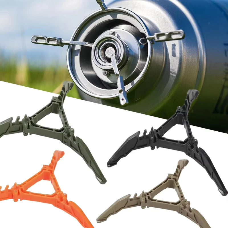 Universal Tripod Folding Canister Stand Nylon Gas Canister Stand Foldable Outdoor Gas Tank Bracket Camping Stove Bottle Stand