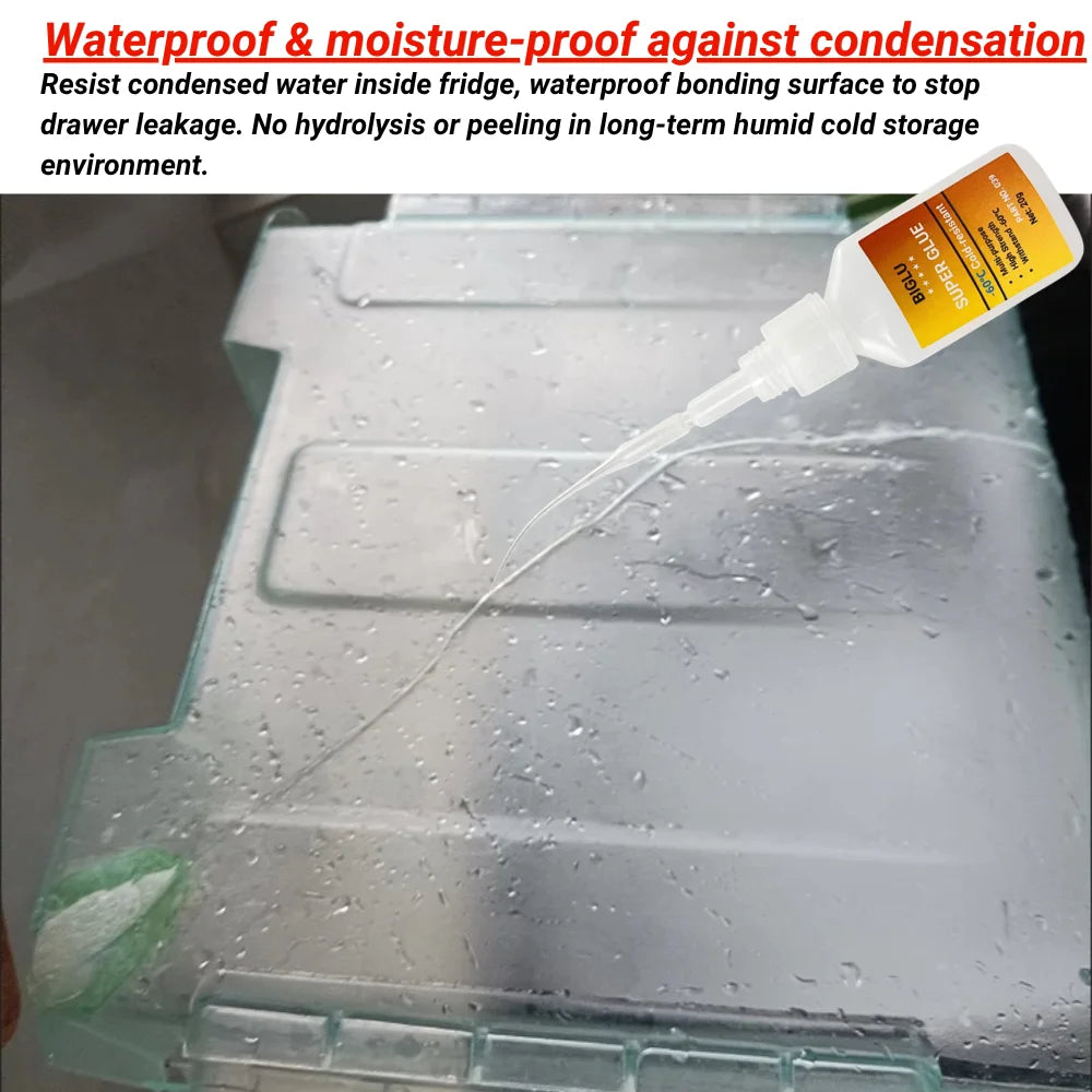 Refrigerator Drawer Repair Glue, -60℃ Low Temperature Resistant Super Glue, Instant Adhesive For PVC ABS Plastic Freezer Drawer