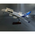 1:160 Scale Model Plane A380 Prototype with Opening Doors LED Lights & Rolling Landing Gear Static Display Souvenir Plane Toy