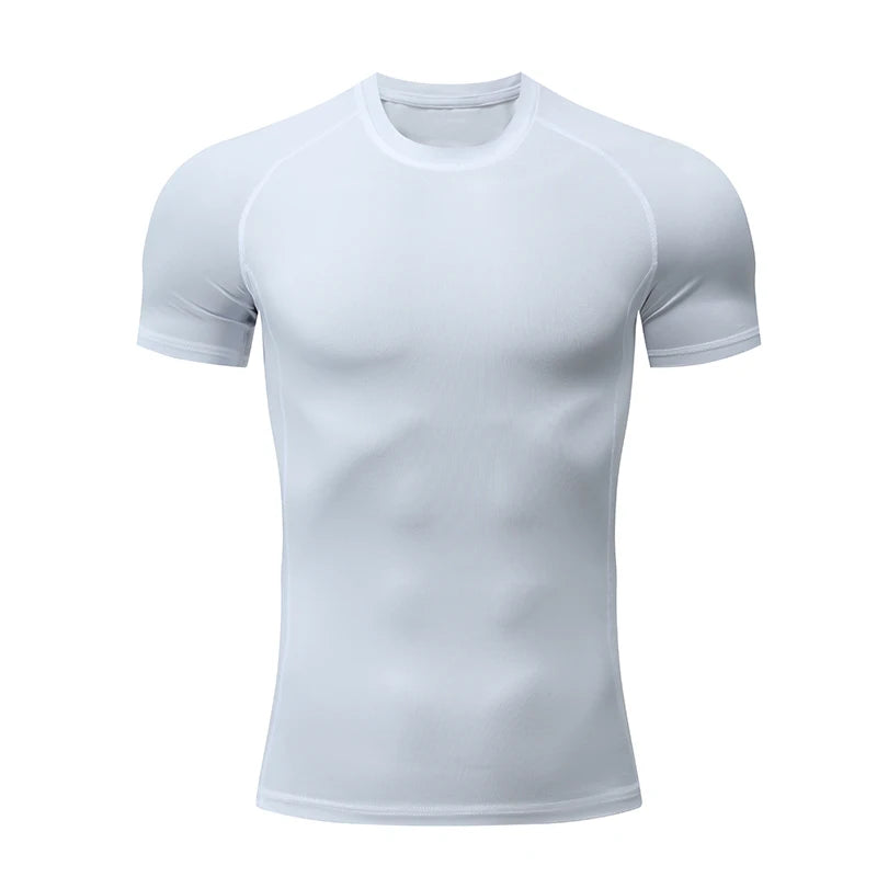 Men's T-shirt Men Running Sport T Shirt Man Compression Fitness Muscel Top Tee Quick Dry Tight Training Gym Sports Shirts Jersey