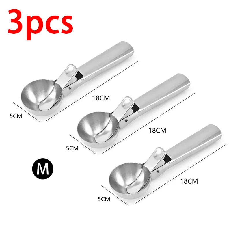 Stainless Steel Ice Cream Spoon Multifunctional Spoon for Ice Cream Dual-Purpose Scoop Fruit Watermelon Spoon Ball Scoop BJL001