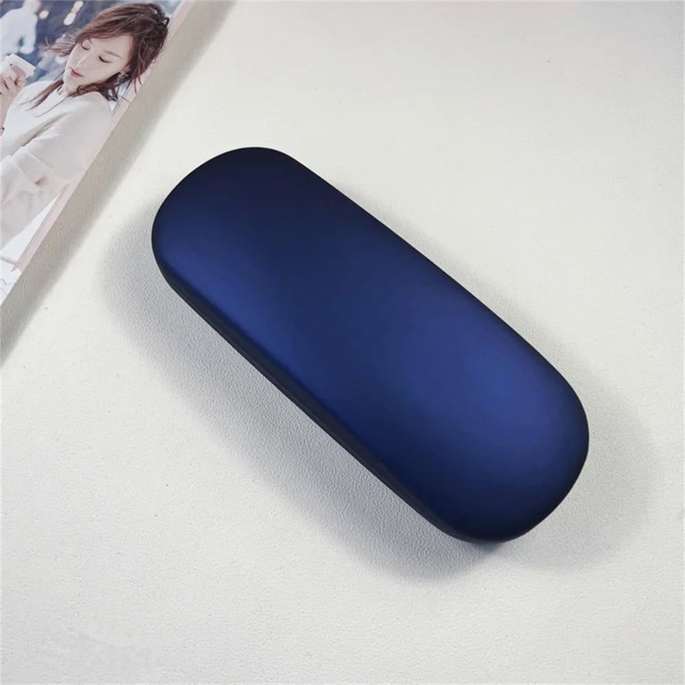 Unisex Hard Glasses Box for Men Women Reading Myopia Glasses Protector Case PU Leather Solid Color Fashion Eyewear Accessories