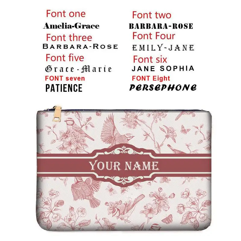 Canvas makeup bag WOMAN BAG Fashion Designer Party Clutch Personalized Custom Print Name Letter Beach Bag Travel Cosmetic Bag