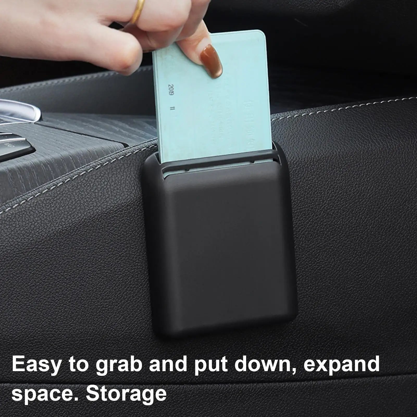 Car Card Organizer Adhesive Interior Receipt Storage Slot Registration Card Holder for Cars Sedans SUVs Trucks Pickups