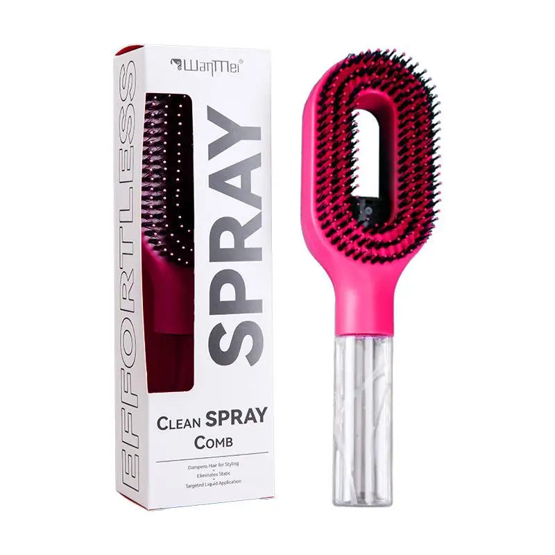 1Pcs Spray Hair Brush Refillable Liquid Water Spray Paddle Comb Anti Static Soft Bristle Hair Styling Massage Comb For Home