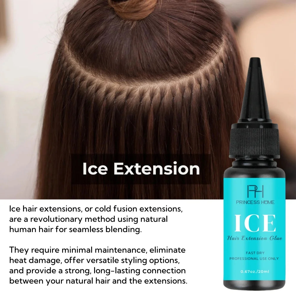 Ice Hair Extension Glue Gel Kit for Cold Bonding Hair Extension Custom Logo Four Bottle Bond Glue Adhesive and Remover Kit