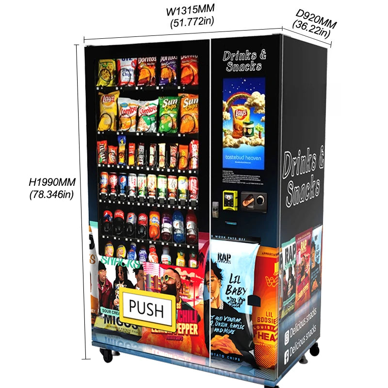 Drinks Dispenser Snack Vending Machine Hotspot Customized New Style Credit Card Payment System For Office School Top Quality