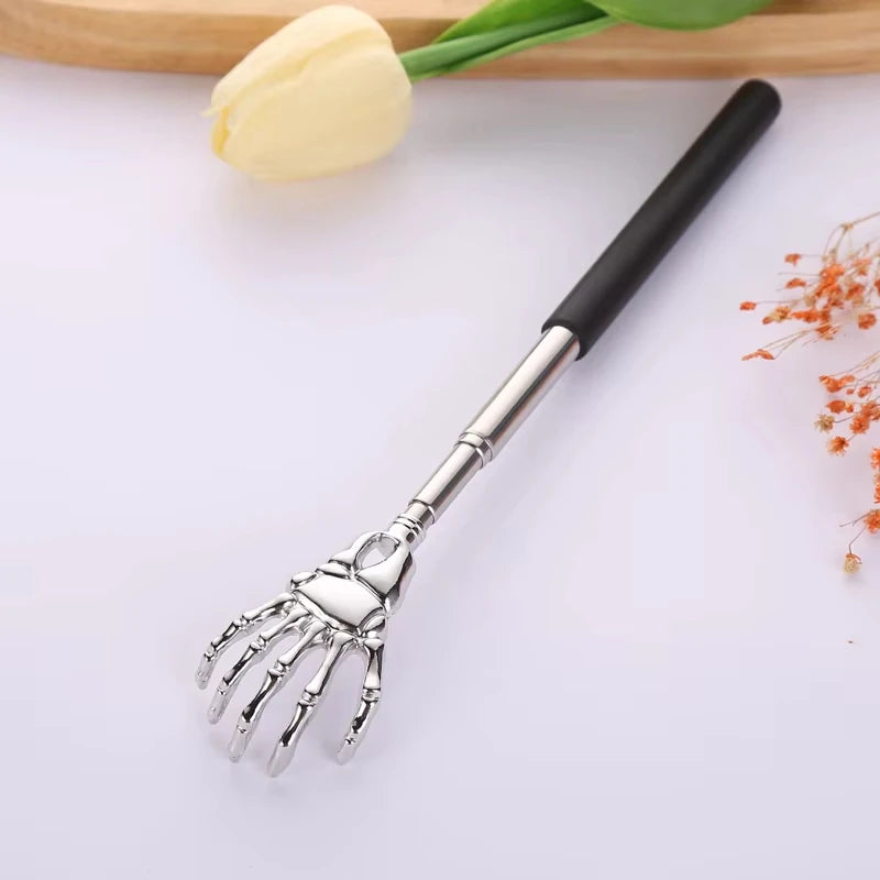 Adjustable Stainless Steel Back Scratcher with Retractable Claw for Portable and Convenient Massage and Tickle Relief