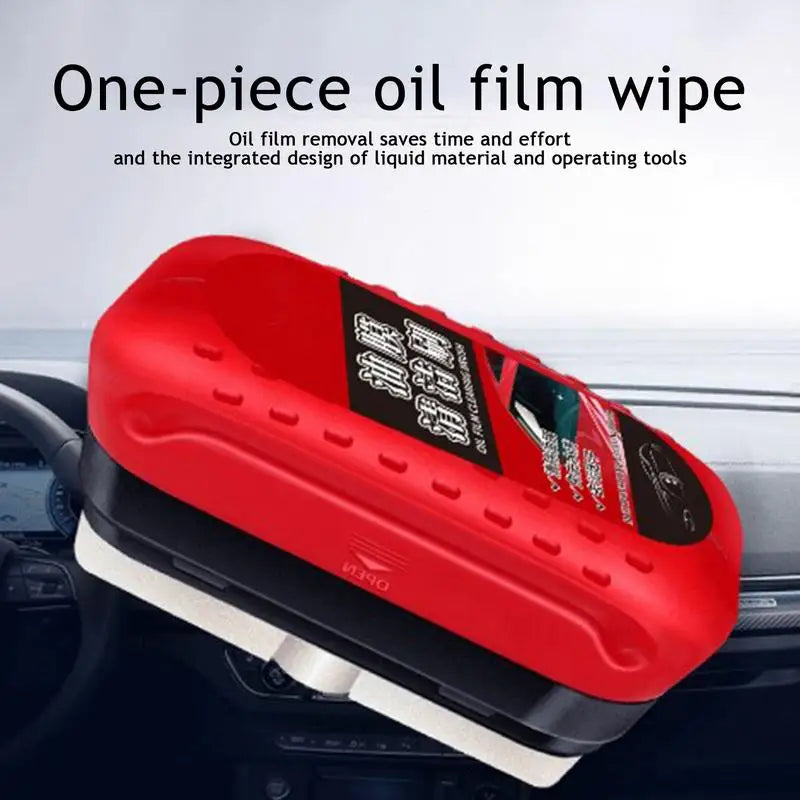 Car Glass Cleaner With Sponge Ergonomic Flexible 120ml Film Removal Oil Film Cleaner Anti-Rain Fog Function For Front Windshield