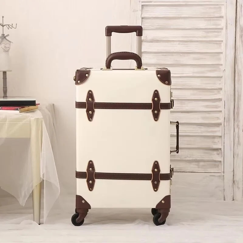 20'22'24'26'inch PU Leather Trolley Suitcases Travel Bags Valise Cabine Valiz Koffer Maletas Suitcase Carry On Rolling Luggage
