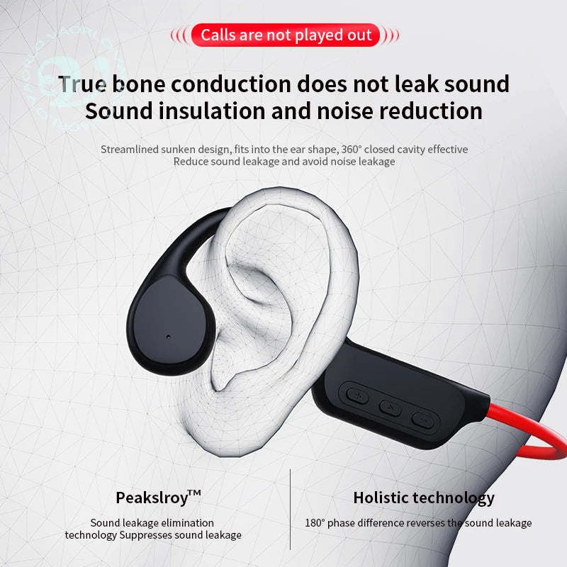 New True Bone Conduction IPX8  Waterproof  Swimming Headphones Wireless Earphone Bluetooth Sport Headset MP3 With Mic For Runnin