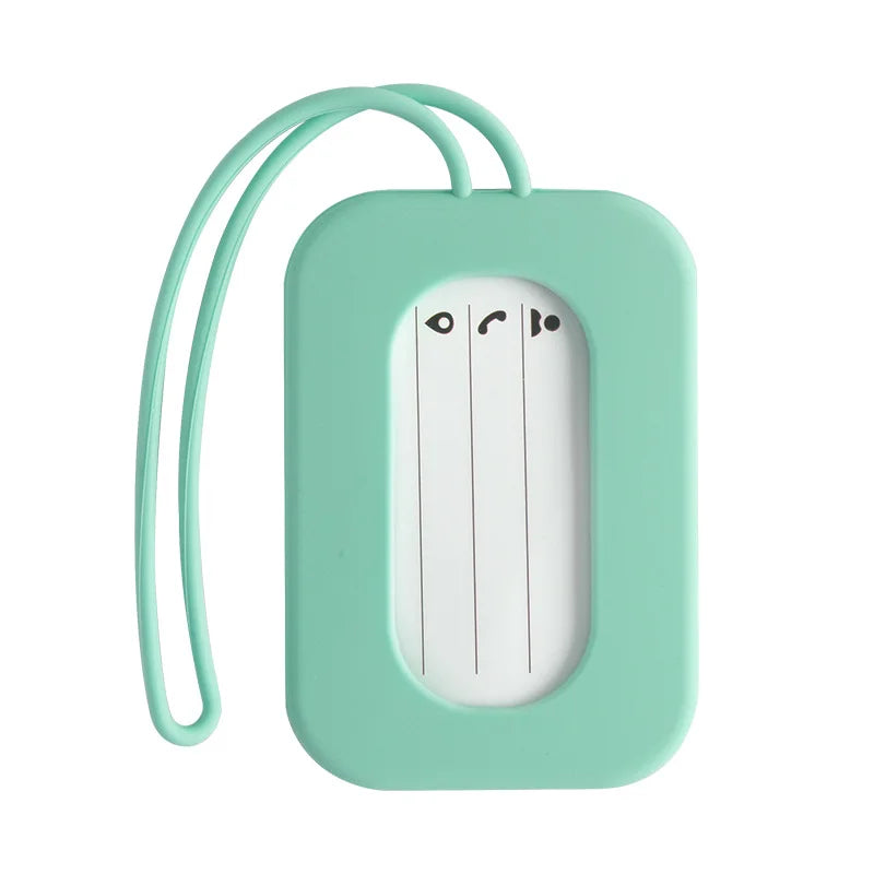 Silicone Travel Luggage Tags Name & ID Card Holder Solid Color Suitcase Label Baggage Boarding Bag Tag Travel Accessories
