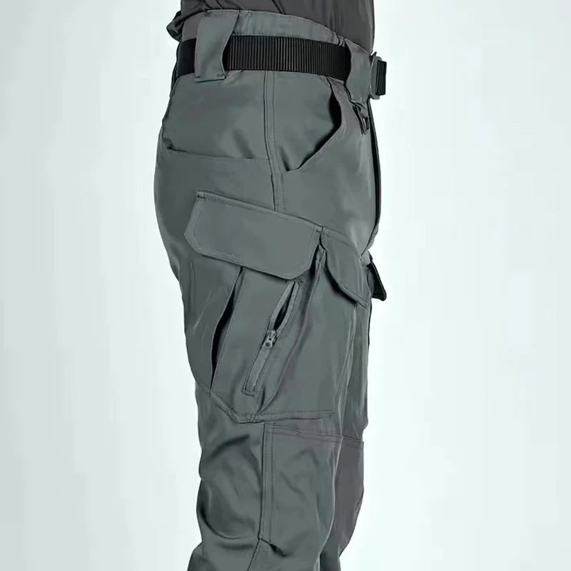 Men's Spring Autumn Tactical Combat Gargo Elastic Camping Hiking Trekking Climbing Outdoor Trousers Softshell Quick Dry Pants