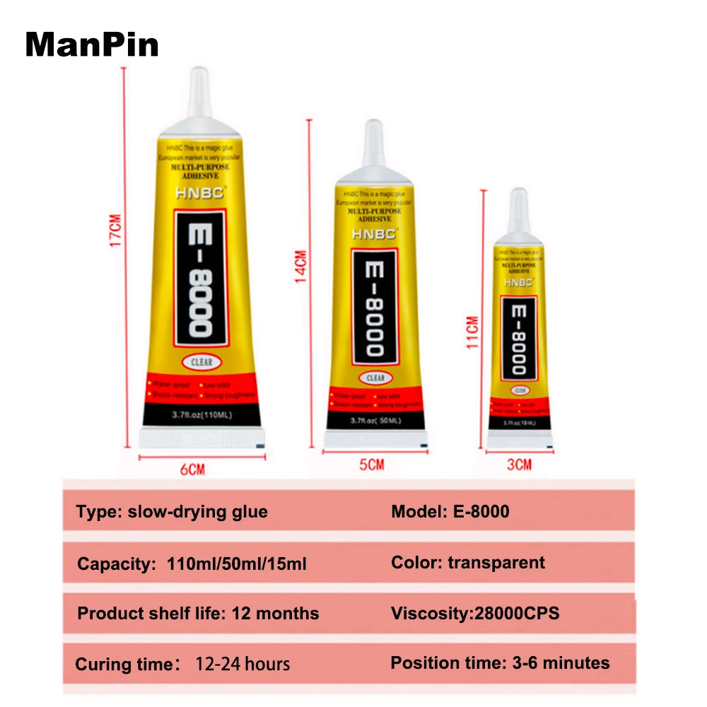 E800 Glue Adhesive Phone Screen Back Cover Middle Frame Warped Edge DIY Handicrafts Metal Paste Screwdriver Crowbar Repair Tool