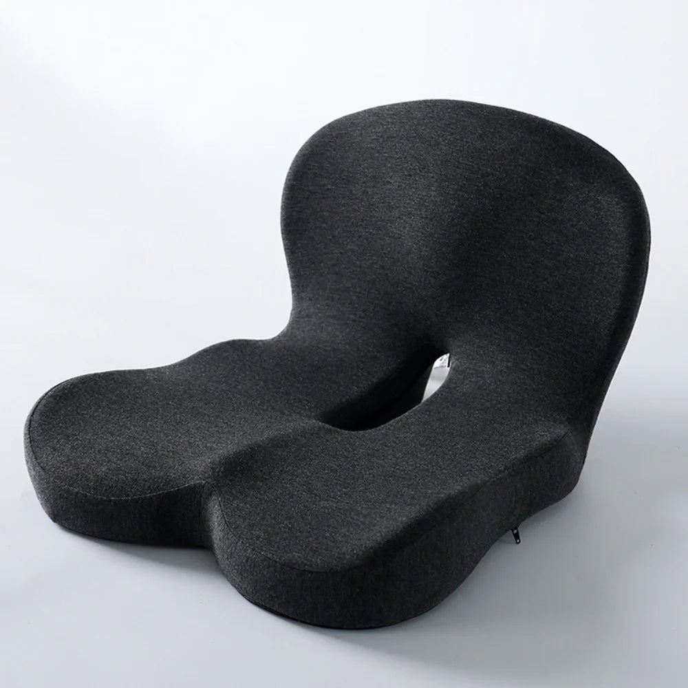 Skin-Friendly Non-Slip Memory Foam Seat Cushion with Extended Zipper Easy Remove Washable Back Support Adjustable Comfortable Ch