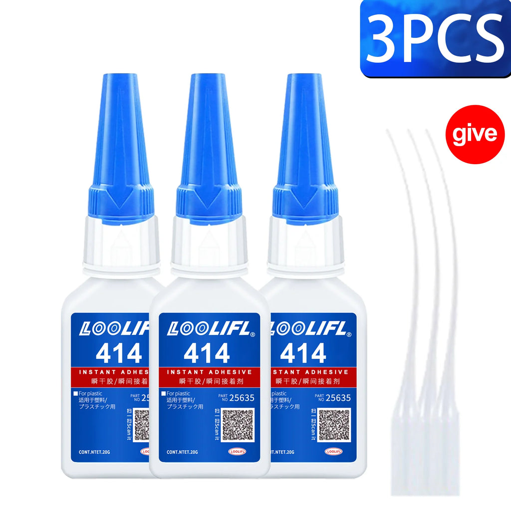 LOOLIFL 414 Multi-Purpose Super Glue Cyanoacrylate Adhesive Instant Fast Adhesive Rubber Wood Glass Stronger All Bonding Glue