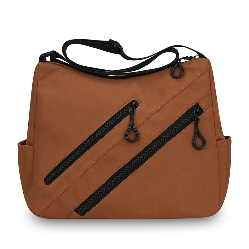 Crossbody Bag Women Nylon Fabric Waterproof Large Capacity Multi Pocket Adjustable Strap Daily Casual Travel Shoulder Bag