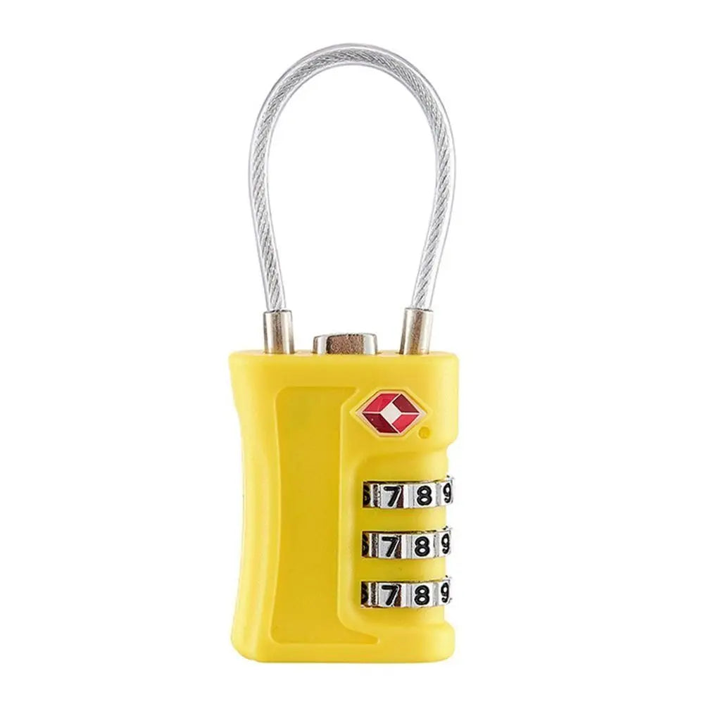 TSA 3 Digit Combination Lock Security Tool Anti-theft Suitcase Luggage Coded Lock Padlock Wire Rope Customs Password Lock Travel