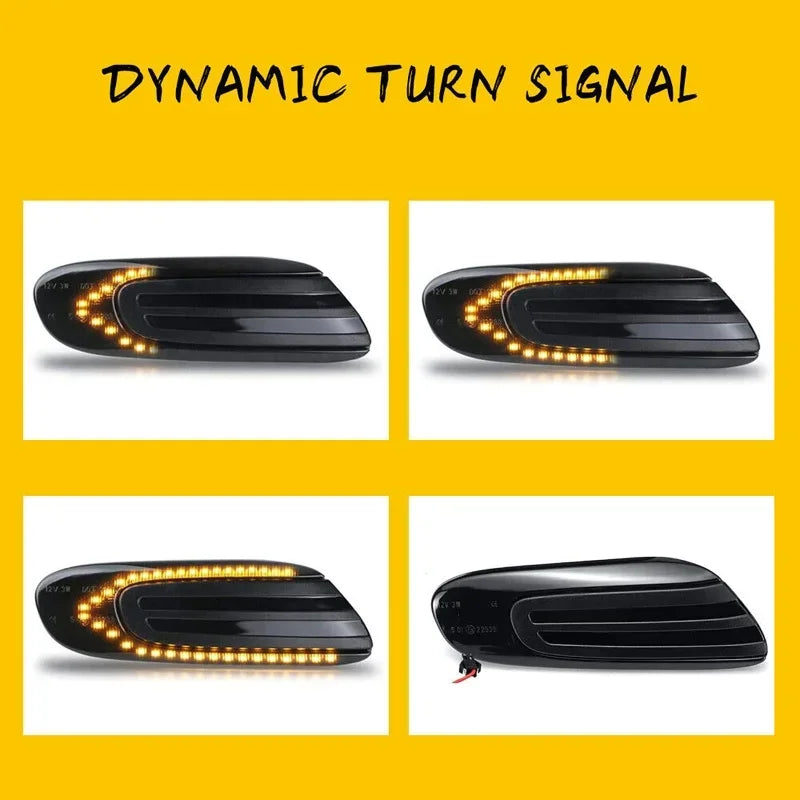 1Pair Smoked Shell Amber LED Dynamic Flowing Side Marker Light Turn Signal Lights for Mini Cooper F55 F56 F57 2014-2017