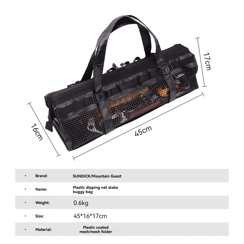 Outdoor camping, picnic tools, miscellaneous storage bags, camping nails, handbags, mesh mesh, can be soaked and cleaned