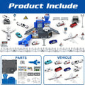 Airplane Toy Set with Trucks Helicopter Planes Signs Airport Playmat Interactive Early Learning Toys Birthday Gift for Boy Girl