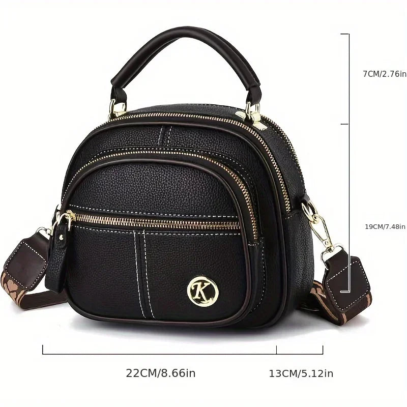 Luxury Multi-pocket Women's Shoulder Bag Hard Leather Handbag For Female Fashion