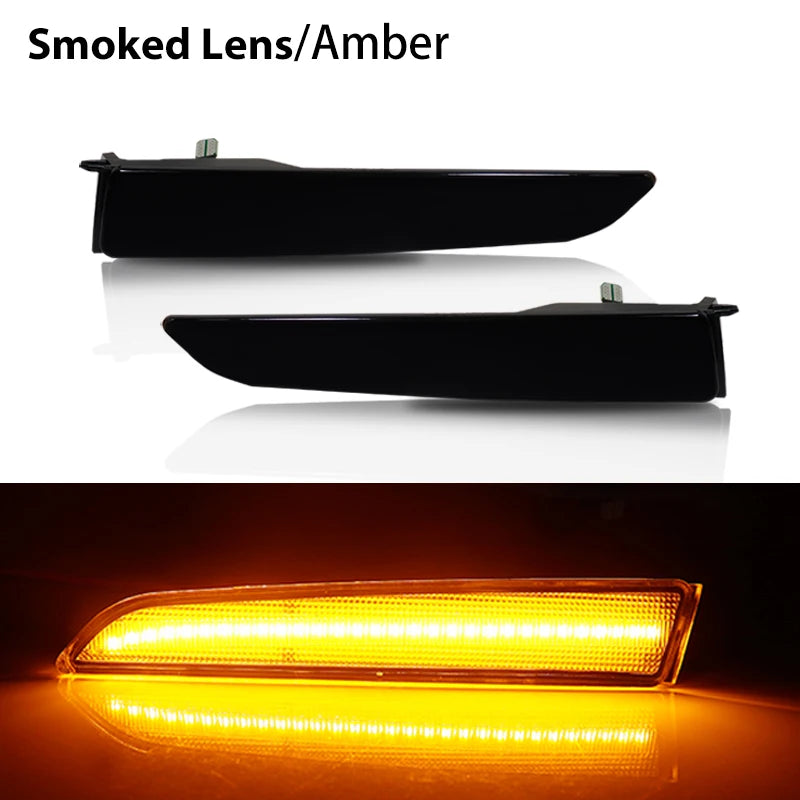 2pcs Car Front Side Marker Parking Lights Fender Corner LED Amber  Fit for 2010-2012 Ford Fusion(aka Mendeo) Turn Signal Light