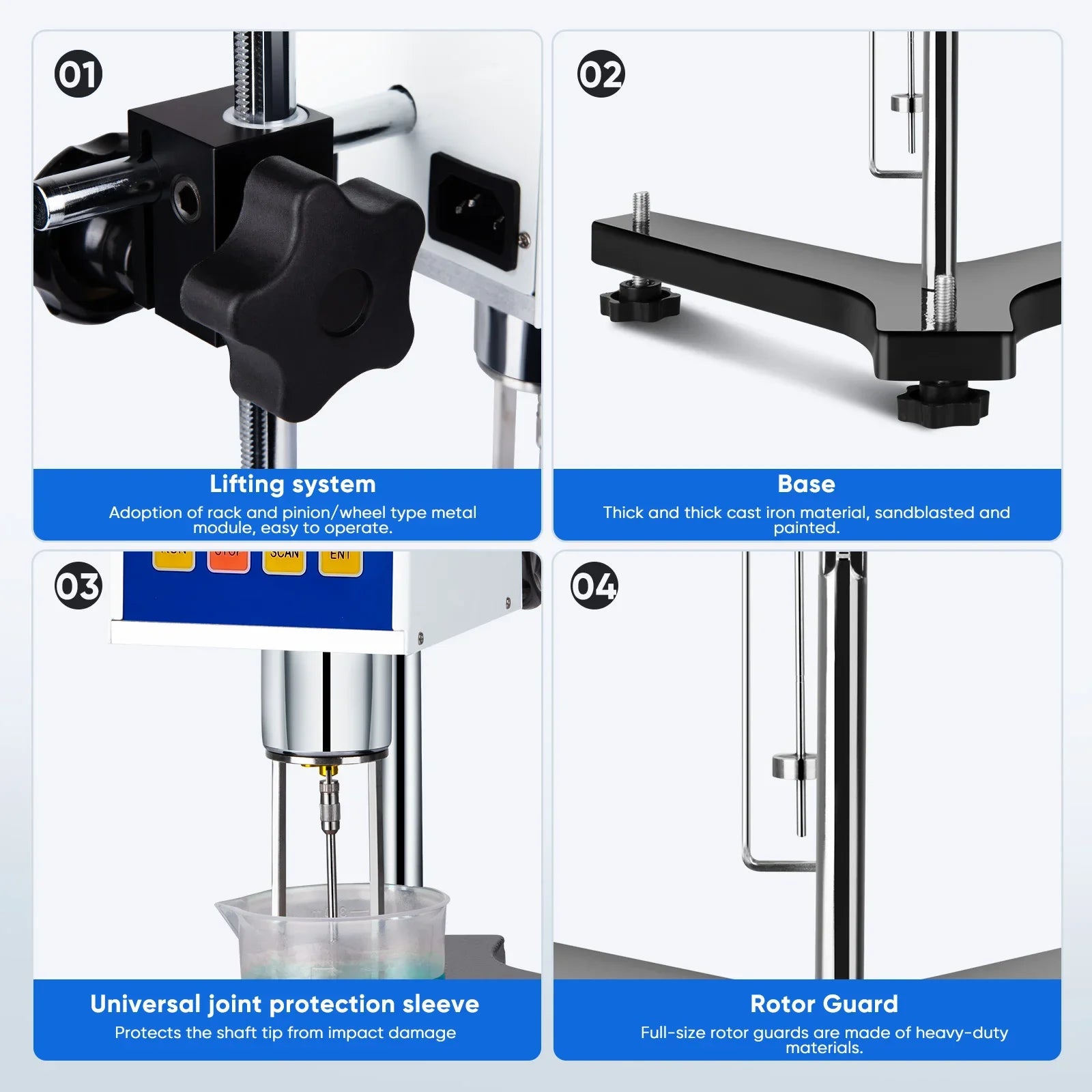 NDJ-8S Digital Rotary Viscometer with 4 Rotors Lab Viscosity Meter Tester Paints Adhesives Greases Cosmetics Accuracy ±3.0%