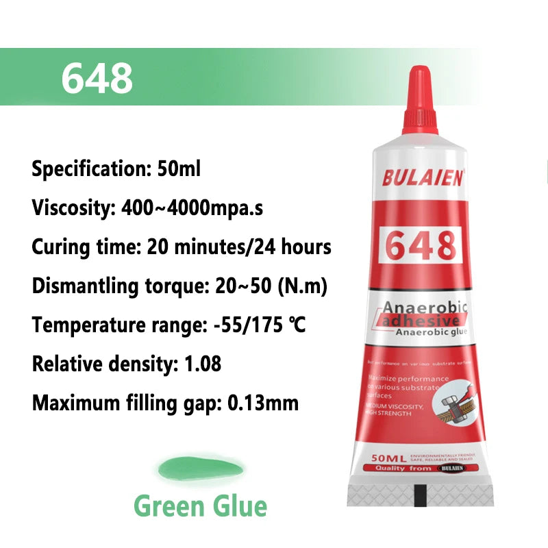 50ml Threadlocker Screw Glue Quickly Cured Thread Locking Agent Anaerobic Adhesive Corrosion-Resistant Anti-Loosening Glue