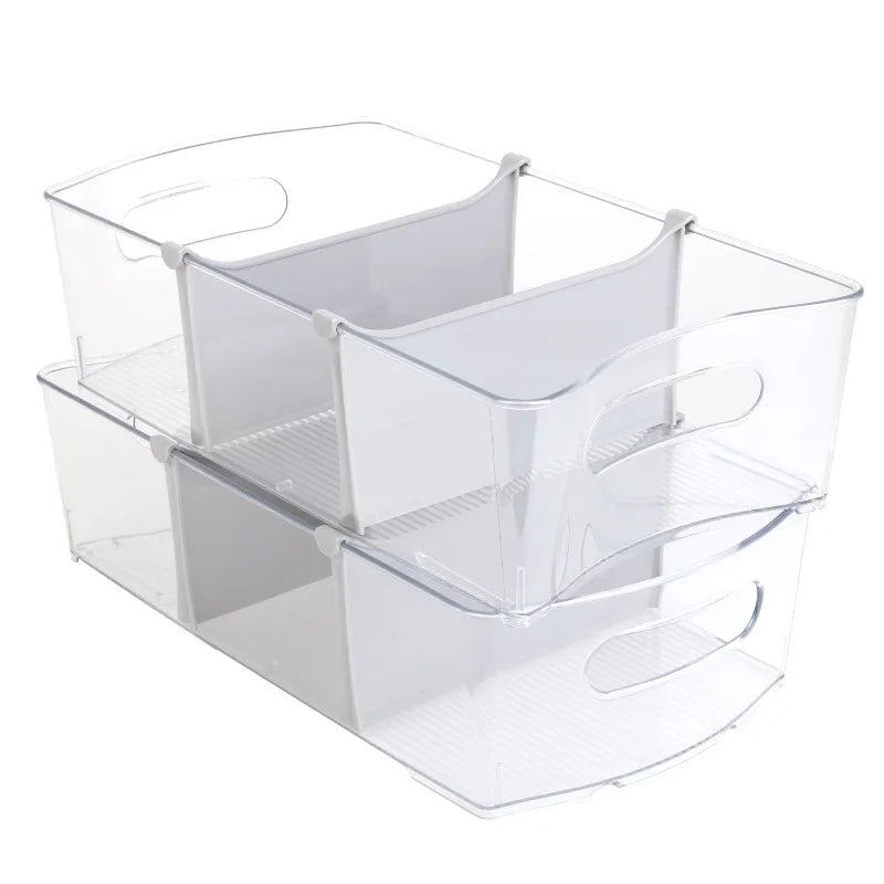 Clear Wide Closet and Laundry Organizer Bin with Dividers