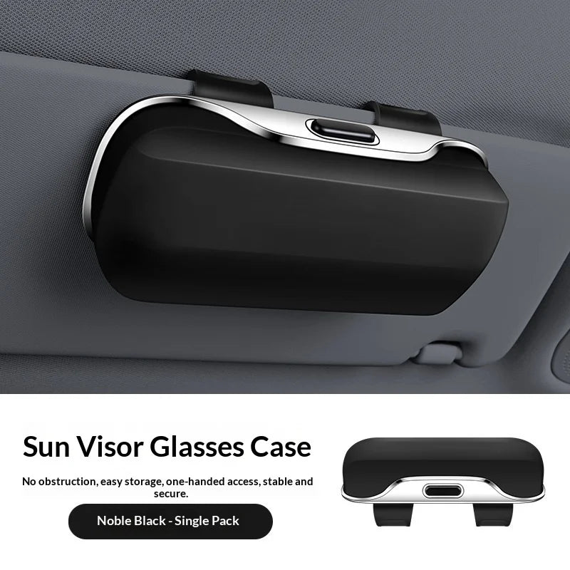 Car Glasses Storage Box Sun Visor Car Storage Portable Sunglasses Glasses Case Universal Glasses Clip