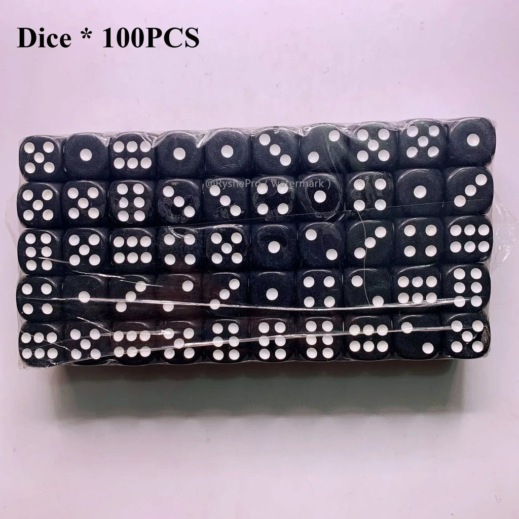 100 Pieces Colored Dices 14mm 6 Sided with Acrylic Material Standard Game Dice Set for Board Games Parties Classroom Math Dice
