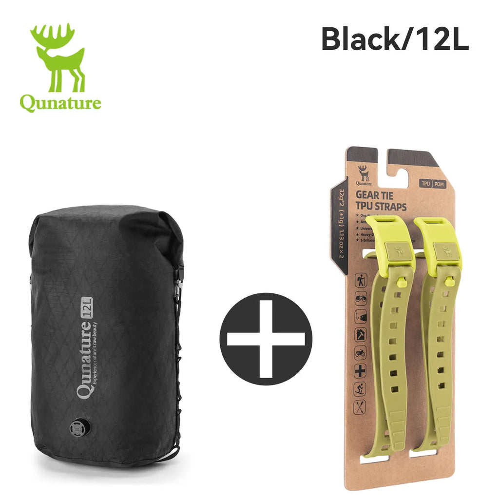Qunature 2Pcs/set Bikepacking Fully Waterproof Compression Bag Hiking Lightweight Bicycle Gear for Road Mountain Bike Travel 12L