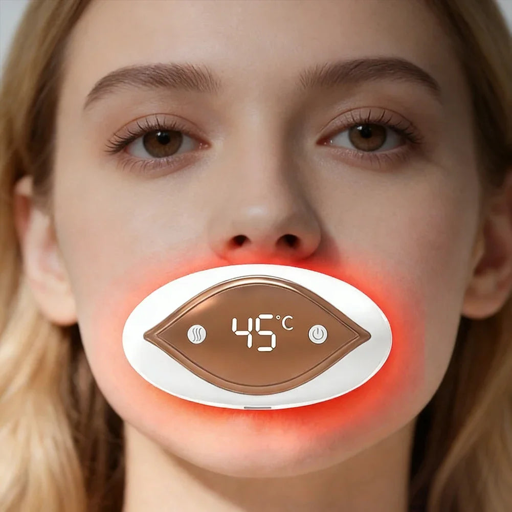 3 in 1 Red LED Lip Eye Care Device 45℃ Electric Suction Lip Plumper 4 Levels Anti Aging Mini Beauty Tool for Women
