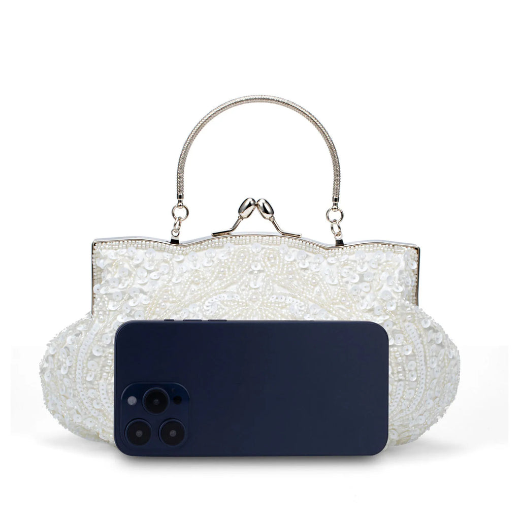 Retro Evening Bags For Women Clutch Bag Embroidered Sequins Beaded Chain Shoulder Bag For Dress Banquet Wedding Handbag Purse