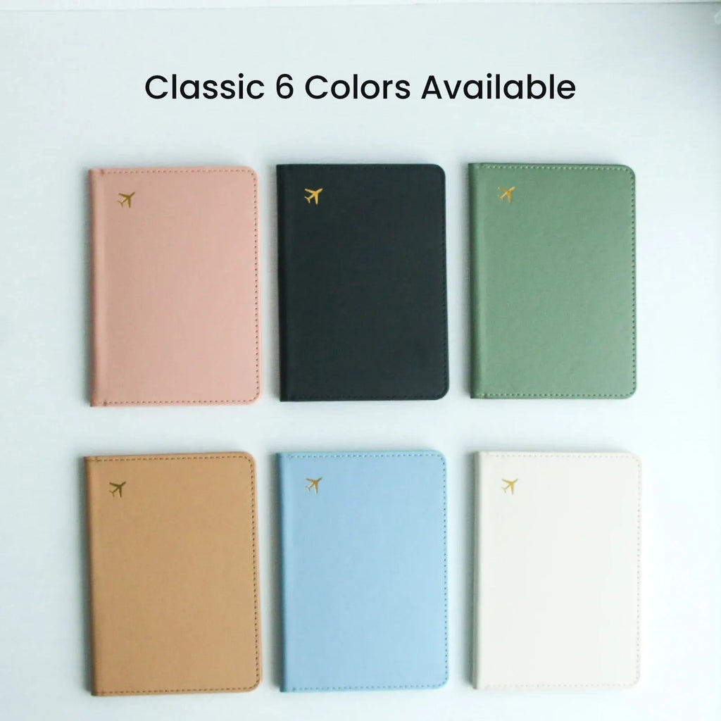 1pc Pure Chic Passport Wallet Faux Leather Lightweight Waterproof Rfid Blocking Slim Vaccine Card Holder Travel Essentials