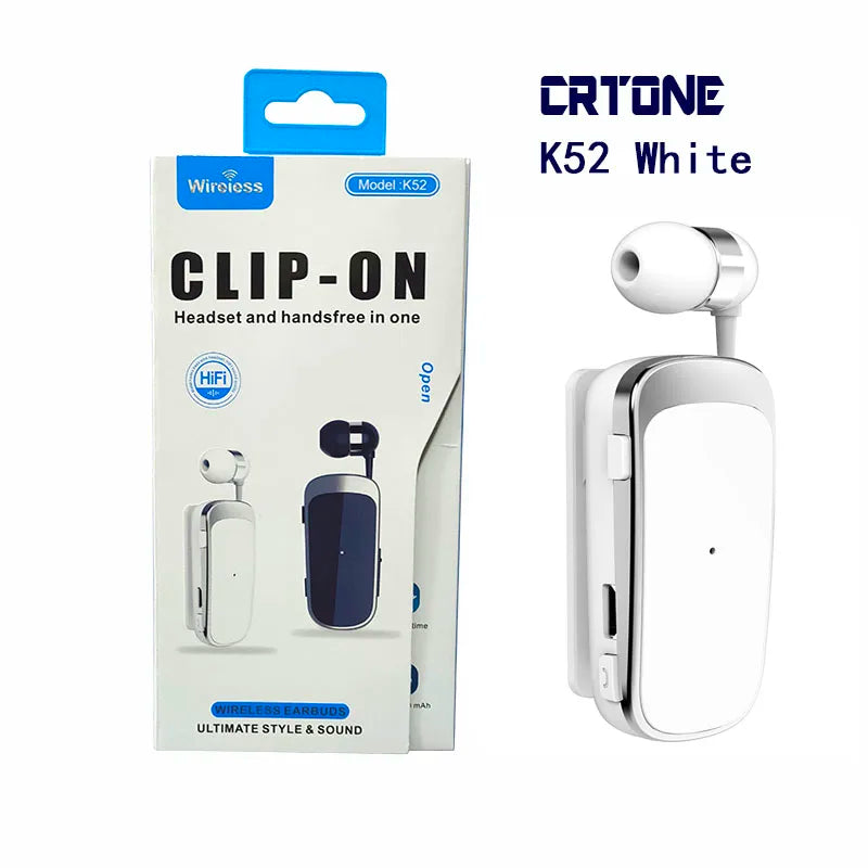 K52 In-Ear Auriculares Mini Wireless Bluetooth Headset Vibration Call Remind Sports Clip Driver Earphones Hands Free PK Fineblue