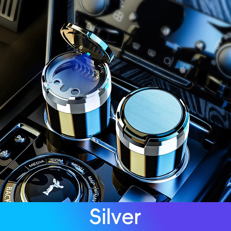 Car Cigarette Ashtray with Lid with LED Night Light Portable Detachable Vehicle Ashtray Holder Cigarette Ashtray Accessory