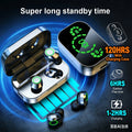 New TWS Sports Wireless Bluetooth Earbuds Led Display for Stereo HiFi Sound Built-in Mic HD Calls & Gaming Earphones