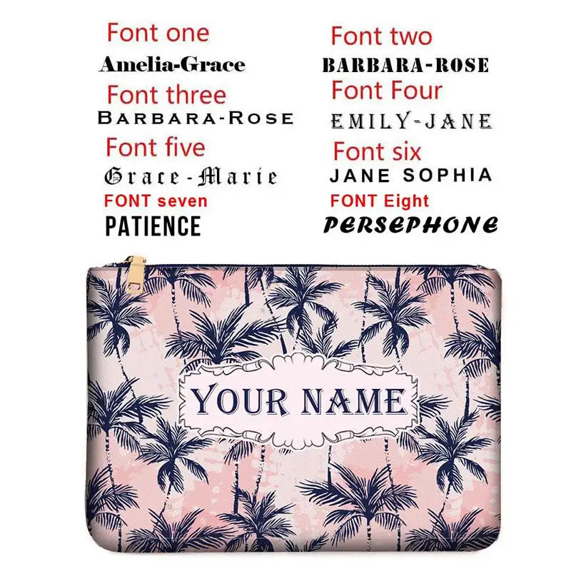 Canvas makeup bag WOMAN BAG Fashion Designer Party Clutch Personalized Custom Print Name Letter Beach Bag Travel Cosmetic Bag