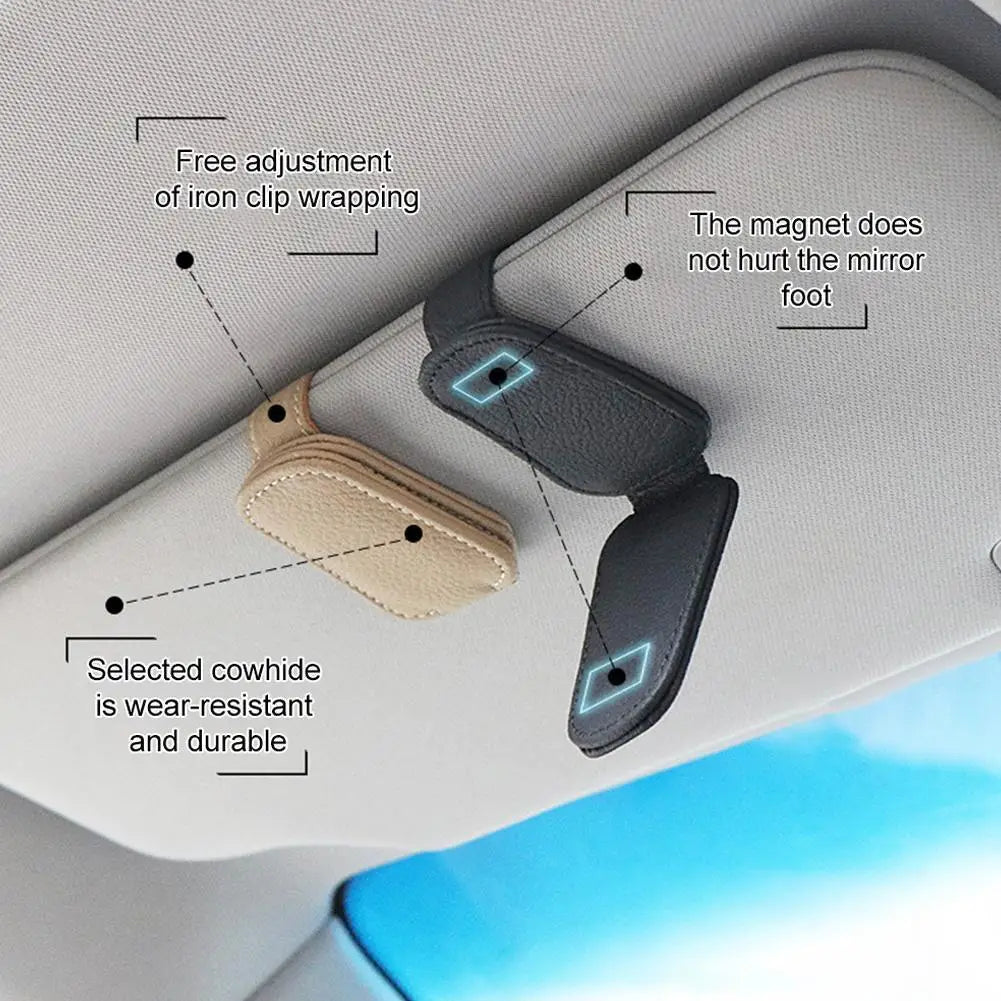 Car Sun Visor Glasses Case Holder Sunglasses Clip Ticket Card Clip Multifunction Portable Clip Auto Interior Accessories