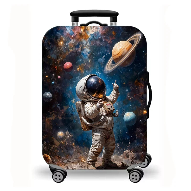 Luggage Cover, Anime Fantasy Cosmic Art Print Stretch Suitcase Protector for Travel, Sci-Fi Character Design